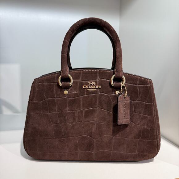 Coach Savannah Small Carryall Bag CCC73 embossed crocodile/Gold/Maple - Picture 1 of 13